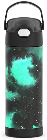 THERMOS FUNTAINER Water Bottle with Spout, 16oz, Galaxy Green