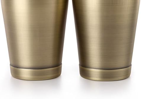 Barfly Cocktail Shaker Tin Set (18 oz and 28 oz), Antique Gold