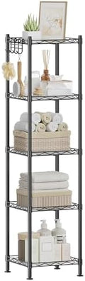 SONGMICS 5-Tier Bathroom Shelf, Storage Rack for Small Space