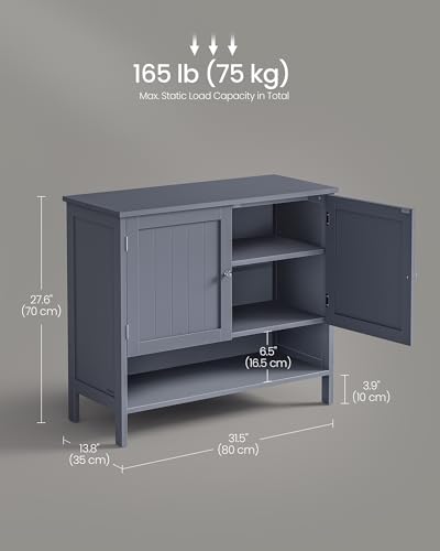 VASAGLE 4-Tier Shoe Cabinet, Farmhouse Freestanding Storage Organizer
