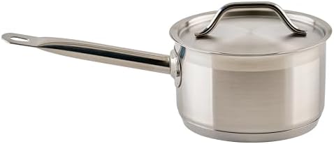 Winco 2 qt Stainless Steel Sauce Pan with Lid and Cover