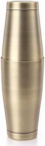 Barfly Cocktail Shaker Tin Set (18 oz and 28 oz), Antique Gold