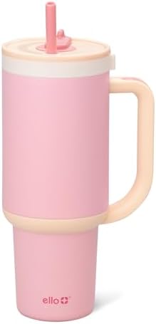 Ello Oasis 40oz Insulated Stainless Steel Tumbler with Straw, Sunrise Glow