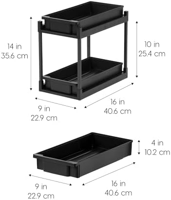 IRIS USA Under Sink Organizer, 4 Pack, Pull Out Storage Drawers