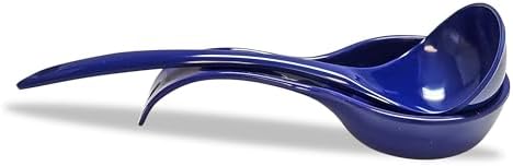 Reston Lloyd Kitchen Counter Utensil Spoon Rest, Ladles, Spaghetti Forks, & Spatulas, Durable BPA-Free Plastic – Dishwasher Safe, Décor, Space Saving Hanging Hole on Handle, Indigo