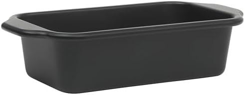 Oster Teston 9 x 5 Inch Loaf Pan, Nonstick Carbon Steel Bread Baking Pan, Matte Black, PFAS-Free, Oven-Safe, Easy Release Bakeware