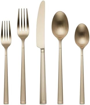 Oneida Robyn Champagne Mist Satin 20-Piece Silverware Set for 4, Flatware