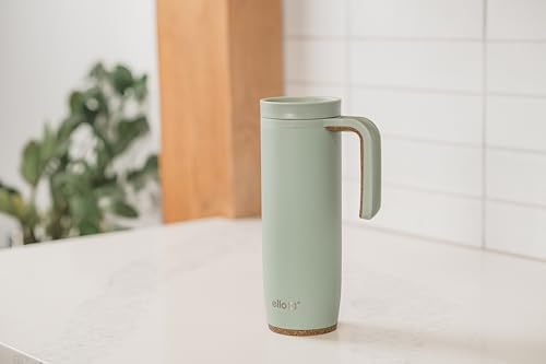 Ello Magnet Insulated Stainless Steel Travel Mug with Handle, Sage, 18 Ounces (Pack of 6)
