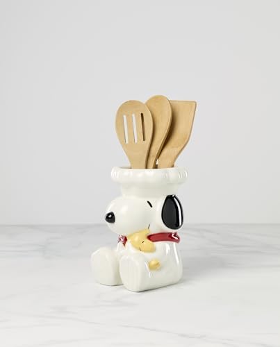 Lenox Chef Snoopy Porcelain Utensil Crock, 4-Piece