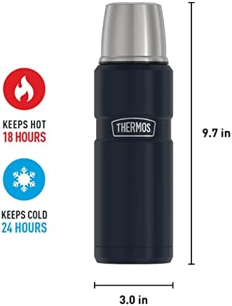 THERMOS Stainless King Vacuum-Insulated Compact Bottle, 16 Ounce, Midnight Blue