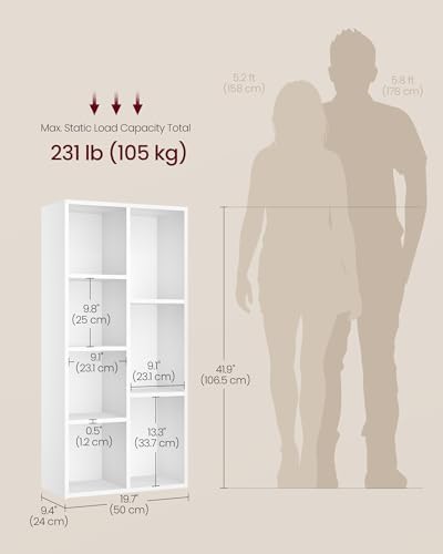 VASAGLE Set of 2 Bookshelves, 5 Cubes, 19.7 x 9.4 x 41.7 Inches