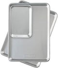 Nordic Ware Naturals Half Sheet Set - USA Made Aluminum Commercial Quality Sheet Pan for Baking or Roasting, Encapsulated Galvanized Steel Rim Prevents Warping, 2pk Half + 1/8 Sheet