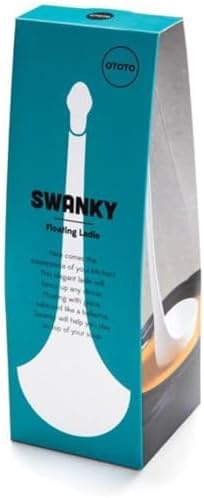 OTOTO Swanky Swan Soup Ladle - Heat Resistant Soup Ladles - Cute Kitchen Accessories, Unique Kitchen Gifts, Fun Cooking Gadgets, Cute gifts (Black)