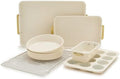 GreenPan Bakeware Set, 7 Piece Nonstick Ceramic Gold Handle Baking Sheets, Cake Pans, Loaf Pan, Muffin Tin, Cooling Rack, PFAS & BPA Free, Freezer to Oven Dish, Bake & Roast Ovenware, Cream