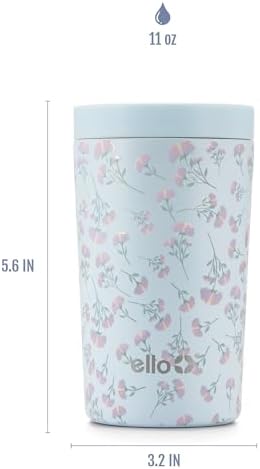 Ello Jones 11oz Insulated Stainless Steel Leakproof Travel Mug, Blooms