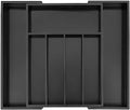 Utoplike Bamboo Silverware Drawer Organizer, Black Kitchen Utensils Tray