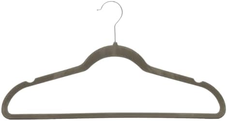 Amazon Basics Slim Velvet Non-Slip Space Saving Suit Clothes Hangers, Sturdy Metal, Gray/Silver, 30-Pack