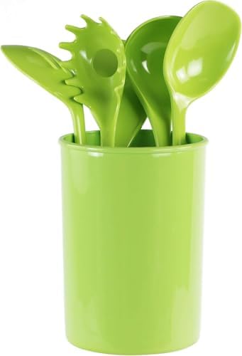 Reston Lloyd Calypso Basics Multipurpose Cookware Storage Crock, Kitchen Countertop & Office Desk Organization, Durable & Food Safe BPA-Free Plastic, Lime
