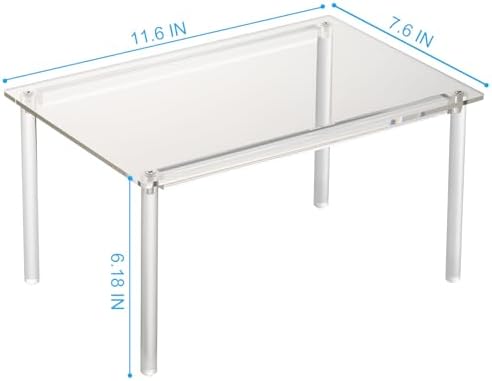 HENABLE 1 Pack Acrylic Cabinet Organizer, Kitchen Countertop Counter Organizer, Clear Spice Rack, Shelf Risers Cabinets for Bathroom, Desk, Dresser Cupboard Organizers and Storage