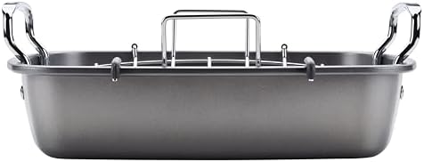 Circulon Total Bakeware Nonstick Roaster, Roasting Pan with Rack, 17-Inch x 13-Inch, Gray