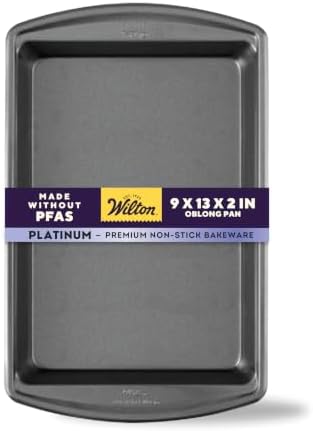 Wilton Platinum Non-Stick Oblong Baking Pan, Made Without PFAS, 13 x 9 in