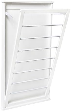 Honey-Can-Do Wall-Mount Wooden Clothes Drying Rack, 30 lb, White