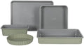 Sur La Table Kitchen Essential Carbon Steel Baking Pans Bakeware Set W/Premium PFOA, PFAS, PTFE Free Grey Non stick - Juniper Green Exterior