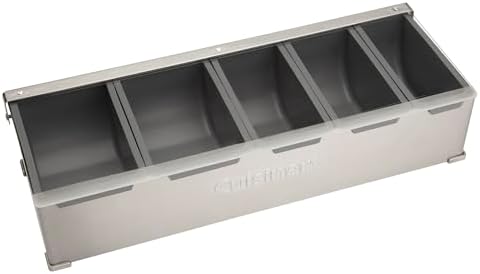 Cuisinart Condiment & Topping Station, 5 Dishwasher Safe Containers for Toppings & Condiments, Versatile Fresh Food Prep Station with Clear Lid, Perfect for BBQs, Burgers, Tacos, Pizza & Omelets