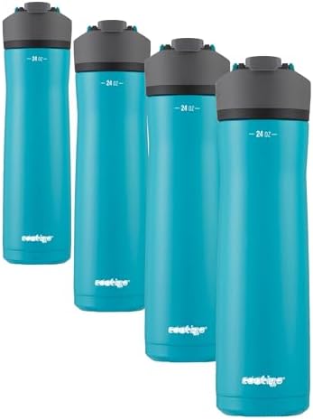 Contigo Cortland Chill 2.0 Stainless Steel Water Bottle with AUTOSEAL Lid 24 oz Juniper and Azalea (Pack of 8)