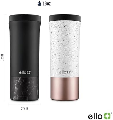 Ello Miri 16oz Insulated Stainless Steel Travel Mug with Slider Lid, Rosegold