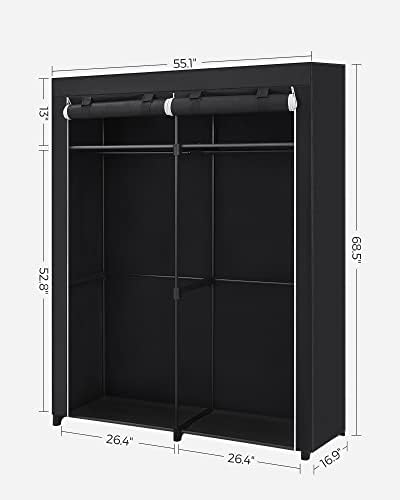 SONGMICS Closet Wardrobe, Clothes Storage, 55.1 x 16.9 x 68.5 Inches