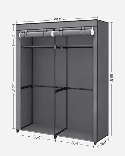 SONGMICS Closet Wardrobe, Clothes Storage, 55.1 x 16.9 x 68.5 Inches