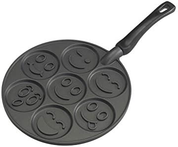 Nordic Ware Smiley Face Pancake Pan Silver, 10 1/2 inch diameter
