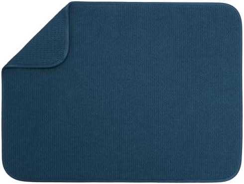 S&T INC. Dish Drying Mat, 18" x 24", XL, Navy