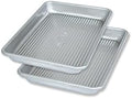 USA Pan Bakeware Mini Sheet Baking Pan Warp Resistant with Nonstick Quick Release Coating, Aluminzed Steel, Set of 2