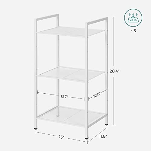 SONGMICS 3-Tier Storage Rack, Bathroom Shelf, Extendable Plant Stand