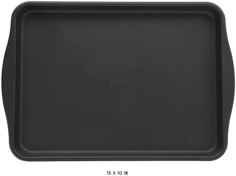 Oster Teston 15 x 10 Inch Cookie Baking Sheet, Nonstick Carbon Steel Bakeware Pan, Matte Black, PFAS-Free, Warp-Resistant, Oven-Safe