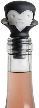 OTOTO 2 in 1 Wine Stopper & Pourer - Wine Cap, Wine Cork - Vampire, Halloween Gifts, Emo Accessories, Gothic Kitchen, Goth Gifts, Bat, Kitchen Gadgets - (Count Corkula)