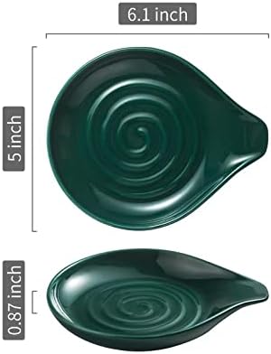 LAUCHUH Spoon Rest for Stove Top, Ceramic Spoon Holder for Kitchen Counter