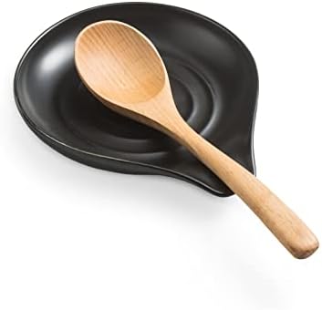 LAUCHUH Spoon Rest for Stove Top, Large Ceramic Spoon Holder for Kitchen