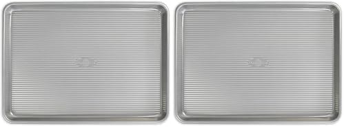 USA Pan Bakeware Nonstick Half Sheet Pan,Baking Sheet,Aluminized Steel,(Pack of 2)