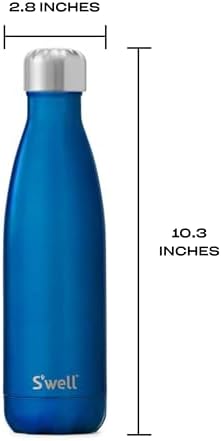 S'well Stainless Steel Water Bottle - 17 Fl Oz - Ocean Blue - Triple-Layered Vacuum-Insulated Containers Keeps Drinks Cold for 36 Hours and Hot for 18 - BPA-Free - Perfect for the Go