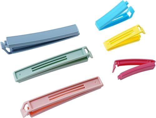 Yarall 32 PCS Plastic Chip Clips for Food Packages, Curved Design Sealing Bag Clips for Food, Kitchen and Home, 2 Sizes(4.3inch x 20, 3.1inch x 12) (Pack of 2)