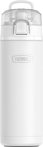 THERMOS ICON SERIES, Stainless Steel Water Bottle with Spout - 24 Ounce, White - Vacuum Insulated Water Bottle with Lid