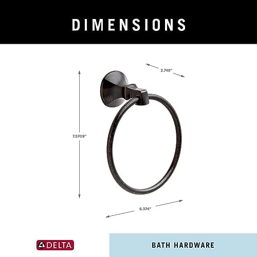 Delta Ashlyn (1-Pack) Hand Towel Holder Venetian Bronze Towel Racks for Bathroom Wall Round Towel Ring Holder for Bath Towel Hanger for Kitchen, Bathroom Accessories 76446-RB