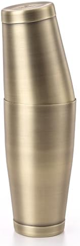 Barfly Cocktail Shaker Tin Set (18 oz and 28 oz), Antique Gold