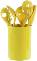 Reston Lloyd 6 Piece Kitchen Utensil Holder for kitchen counter, Utensils crock with Heat Resistant Spoon, Slotted Spoon, Ladle, Spatula BPA Free, Lemon
