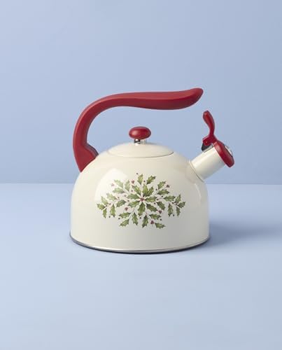 Lenox Holiday Aluminum Christmas Tea Kettle, 84oz