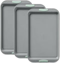 Pyrex 3-Piece Metal Cookie Sheet Bakeware Set with Heatsafe Handles, Sage