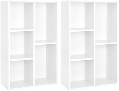 VASAGLE Set of 2 Bookshelves, 5 Cubes, 19.7 x 9.4 x 31.5 Inches